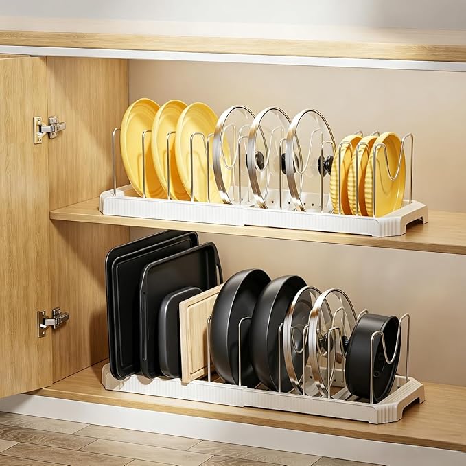 MUDEELA Pots and Pans Organizer under Cabinet, Pot Rack