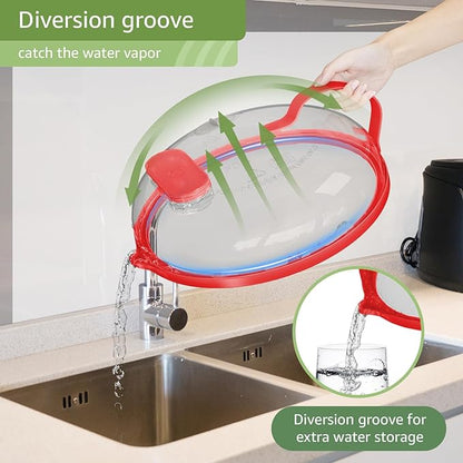 Microwave Splatter Cover with Water Steamer