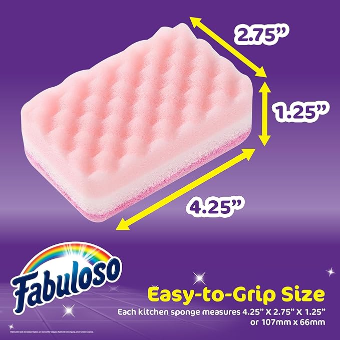 Fabuloso Scratch-Free Kitchen Dish Sponges, Rainbow Cellulose Scrubber Sponge