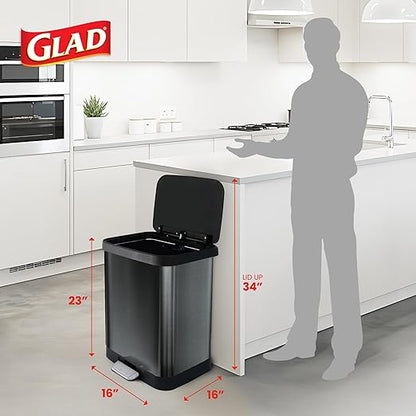 Glad Stainless Steel Step Trash Can