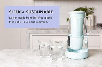 LifeStraw Home – Water Filter Pitcher, Stormy Blue, BPA Free Designed