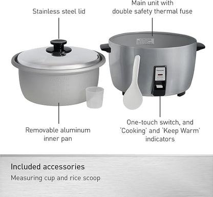 Panasonic Commercial Electric Rice Cooker, 120V Large Capacity 46-Cup, 23-Cup