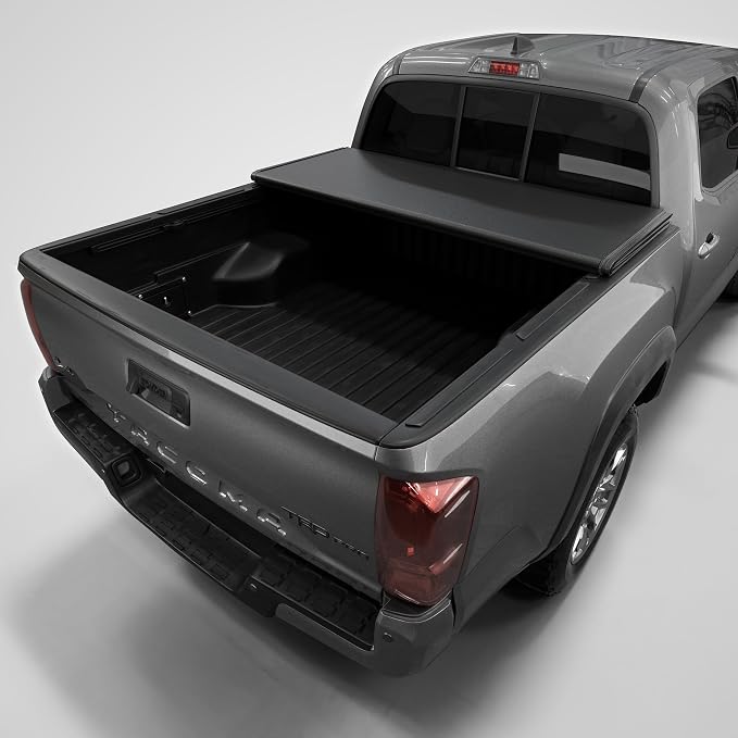 Tutel Low Profile Hard Shell Folding Truck Bed Tonneau Cover|Fits 2016-2023 Toyota Tacoma 6'2" Bed (73.7") - TTLTMLPT022