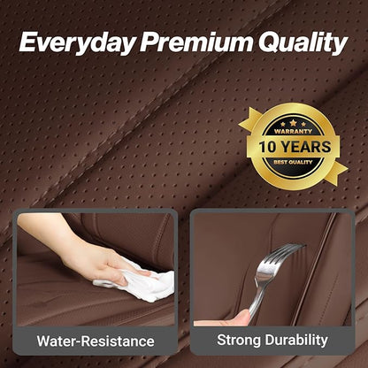 Coverland Custom Fit Car Seat Covers for SUV Compatible with [Mercedes-Benz Sprinter, Volkswagen ID.4, ID.Buzz] Premium Waterproof Non-Slip Interior Seat Protector [Front Dark Brown - Size Chart A34]