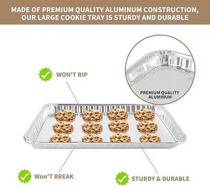 24 Pack 16 x 11 inch Aluminum Disposable Cookie Sheets