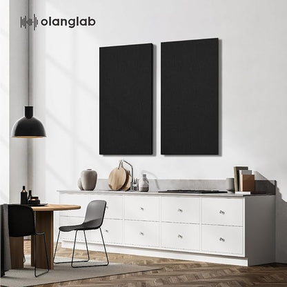 Olanglab Sound Absorbing Acoustic Wall Panels 2 Pack, Large Fabric Wrapped