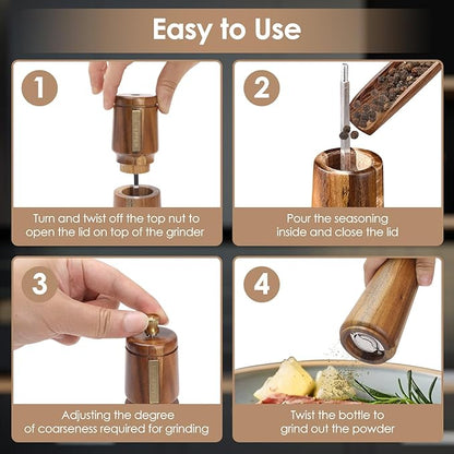 Wooden Salt and Pepper Grinder Set