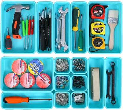 Kutesna 15 PCS Interlocking Desk Drawer Organizer Separator