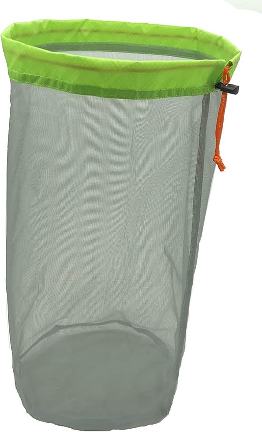 Alemon Small to XXlarge 5 Pcs Drawstring Mesh Stuff Sack, Ditty Bags Storage Pouch Bags Sleeping Bag for Travel Camping Hiking, Ultralight, Set of 5