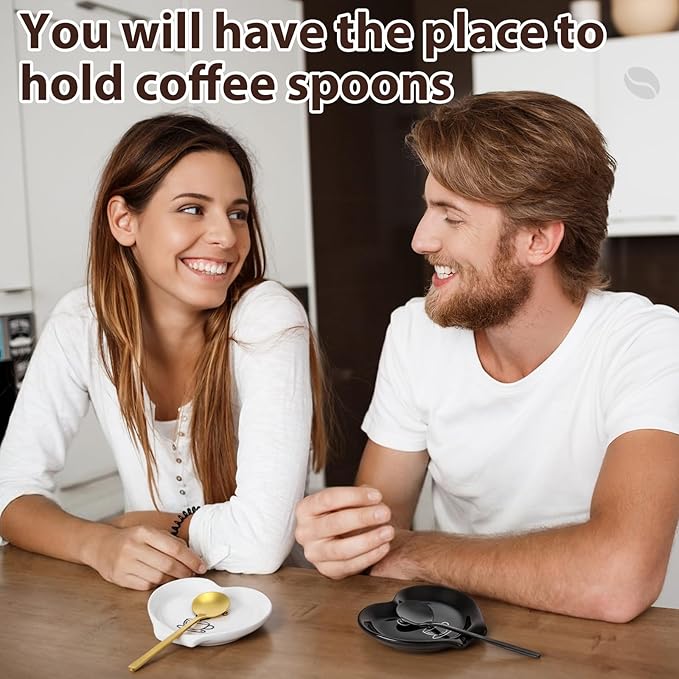 FoldTier 2 Pcs Ceramic Coffee Spoon Rest