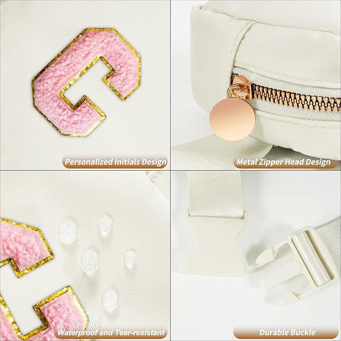 Customized Birthday Gifts for 2 3 4 5 6 7 8 9 10 11 Year Old Girls - Mini Fanny Pack Cute Crossbody Bag Trendy Stuff,Graduation Gifts for Girls Teens Kids Daughter Sister Her - Cream,C