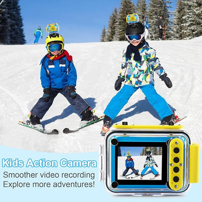 GKTZ Kids Camera - Waterproof Underwater Camera for Kids, Christmas Birthday Gifts for Boys Age 3-12, 1080P HD Children Digital Action Camera, Pool Toys for Kids Age 4-12
