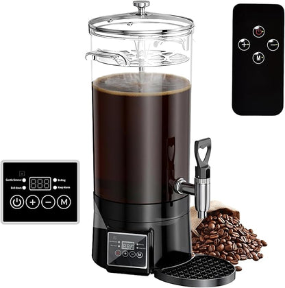 Coffee Urn Commercial Coffee Maker, 9.5 L 60 Cups, Transparent Electric