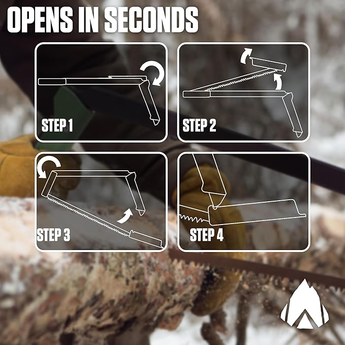 AGAWA - BOREAL21 Backwoods Kit - Includes 21" Folding Saw, Leather Sheath, 21" All-Purpose & 21" Aggressive Saw Blade - For Camping, Hunting & Survival Kit (Black Frame/Green Handle)
