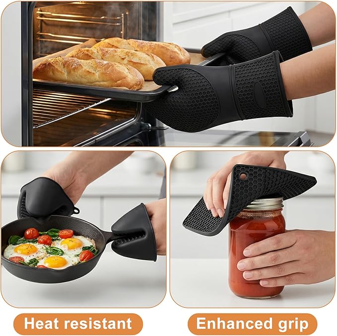 6 Pcs Oven Mitts and Pot Holders Sets