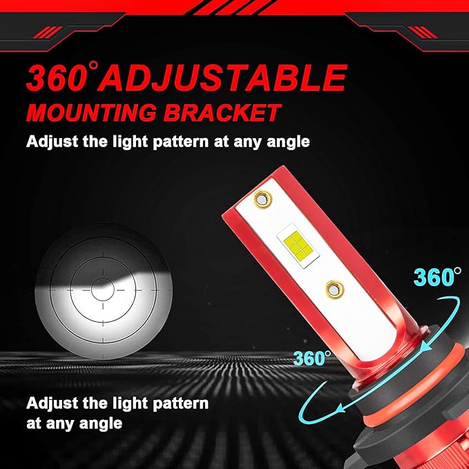 For Toyota Camry 2007 2008 2009 2010 2011 2012 2013 2014 Light Bulbs, 800% Brightness Hi and Lo Beam+Fog Light Bulbs, Superfocused Beam Mode, 6500K White, 36000LM Super Bright, 1:1 Size, 6PCS