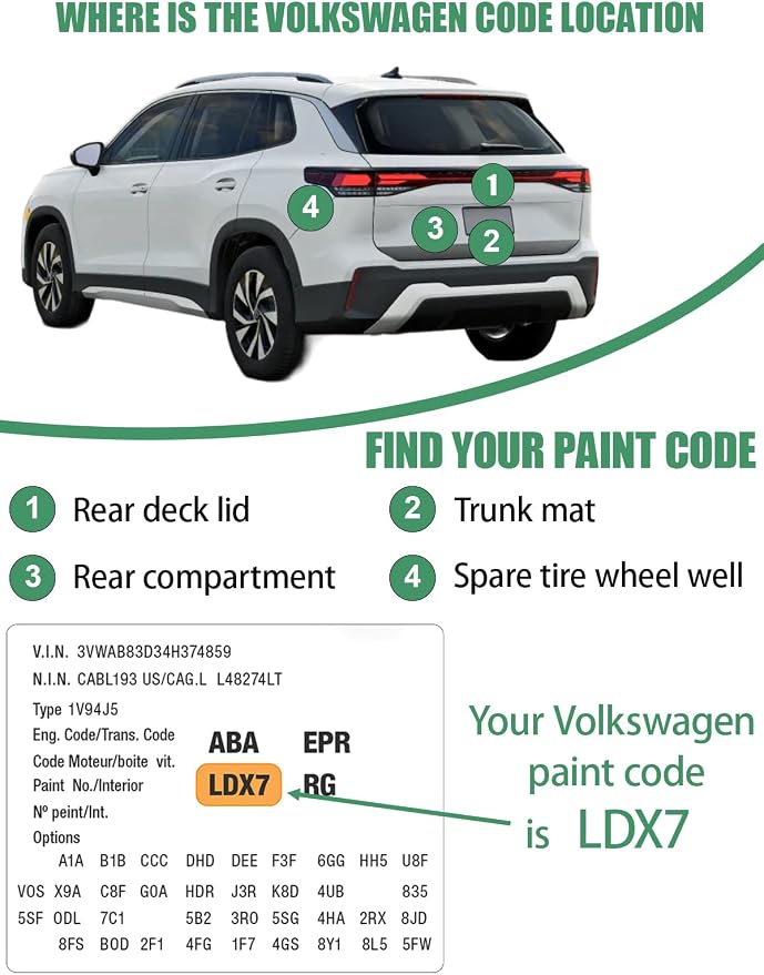 LD7X/2R Platinum Gray Metallic Touch Up Paint for Volkswagen, Color Accurate Car Paint Scratch Repair Pen, Quick & Easy Fix Automotive Chips and Nicks