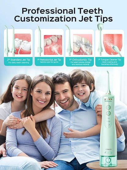 COSLUS Portable Water Flosser for Teeth: 10 Pressure Settings Professional