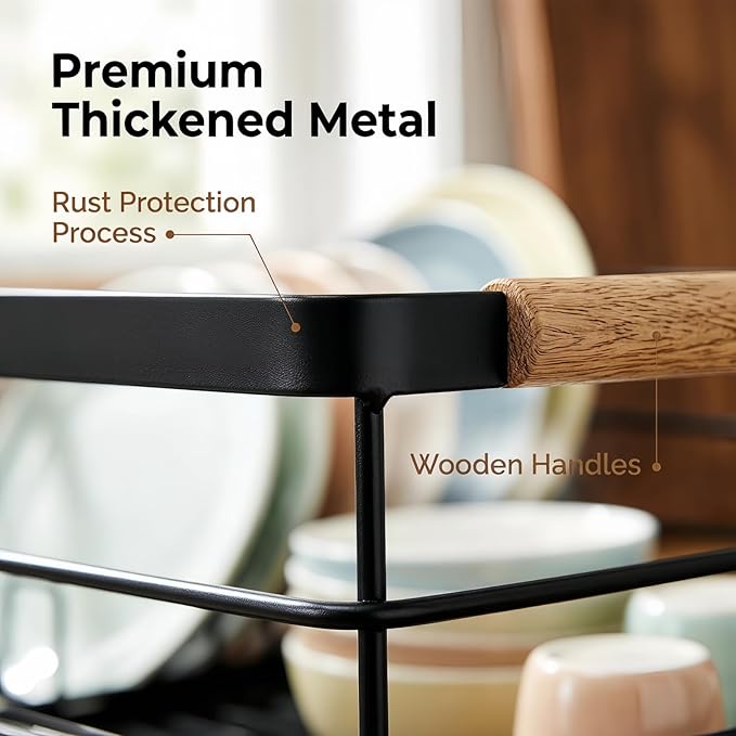 Dish Racks for Kitchen Counter, Thickened Metal Dish Drying Rack