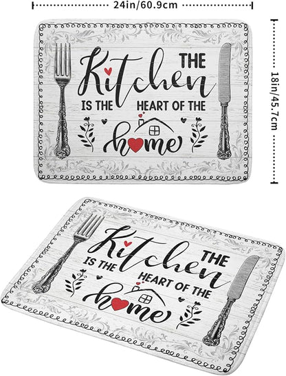 White Kitchen Dish Drying Mat 18x24 Inch Knife Fork Dish Drainer Rack Mats