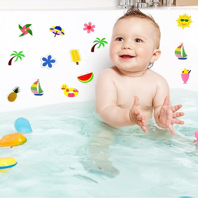 20 PCS Summer Thick Gel Clings Hawaiian Tropic Window Gel Clings Decals Stickers for Kids, Toddlers and Adults Home Airplane Classroom Nursery Beach Party Supplies Decoration Removable and Reusable