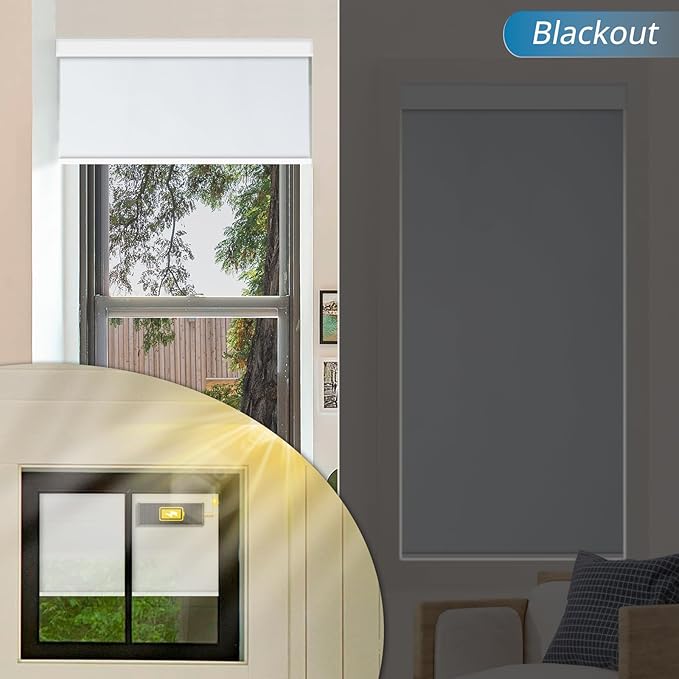 DENFOON Motorized Blinds with Remote Control, Custom Blackout Smart Blinds