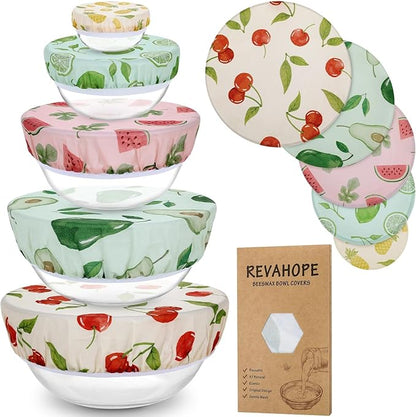 5-Size Reusable Beeswax Bowl Covers