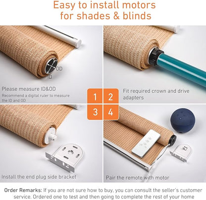 Rollerhouse 2” Heavy Duty Large Roller Shade Motor DC12V, 2.5N.m Torque