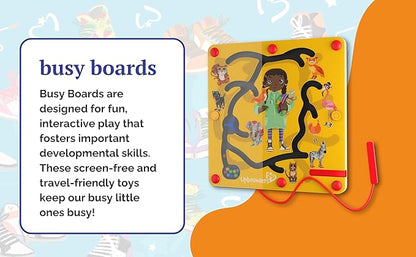 Upbounders® Montessori Wooden Busy Board Magnetic Maze Toy for Toddlers 18+ Months (Feeding Time Magnetic Busy Board)