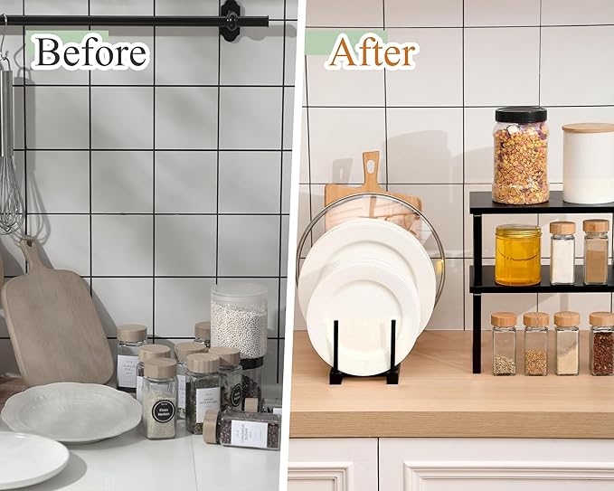 Marsui 4 Pcs Kitchen Organizer Accessories Set Cabinet Organizer Shelf and