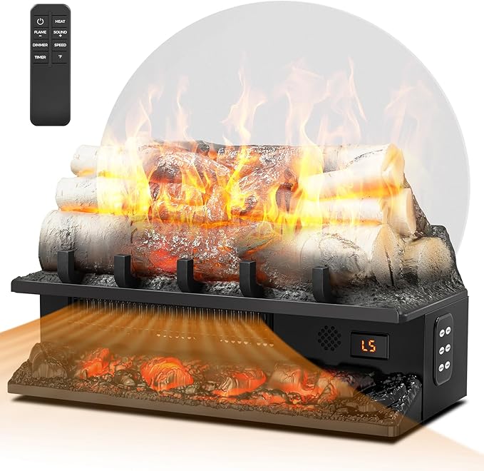 21" Freestanding Electric Fireplace Log Set