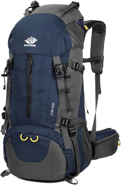 WoneNice 50L(45+5) Waterproof Hiking Backpack - Outdoor Sport Daypack with Rain Cover