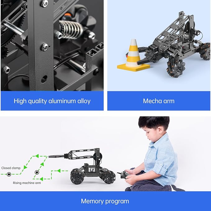 VANLINNY Robotic Arm Kit, Science Kits for Kids Age 8-12, 2-in-1 Stem Toys for Boys Girls -Robot Arm for Kids 12-16, Education Projects Set Gifts for 8+ Years Old Teens, Building Experiment Robotics