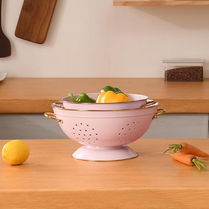 Metal Colander Set of 2, Strainer Basket