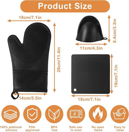 6 Pcs Oven Mitts and Pot Holders Sets