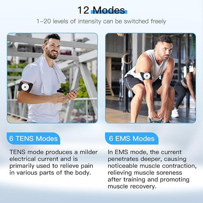 Wireless TENS & EMS Unit Back Pain Relief Massager
