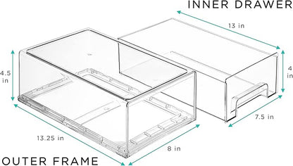 Sorbus Medium Clear Storage Drawers (4 Pack)