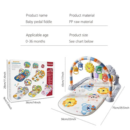 Alive Lovely Baby Gyms Play Mats, Musical Activity Center Baby Piano Gym Mat, Music and Lights Tummy Time Padded Mat for Newborn Newborn 0 to 3 6 9 12 Months