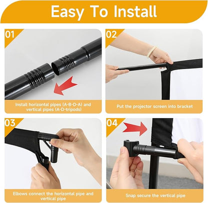 Outdoor Projector Screen with Stand, SCREENMAX 120 inch Foldable Projector