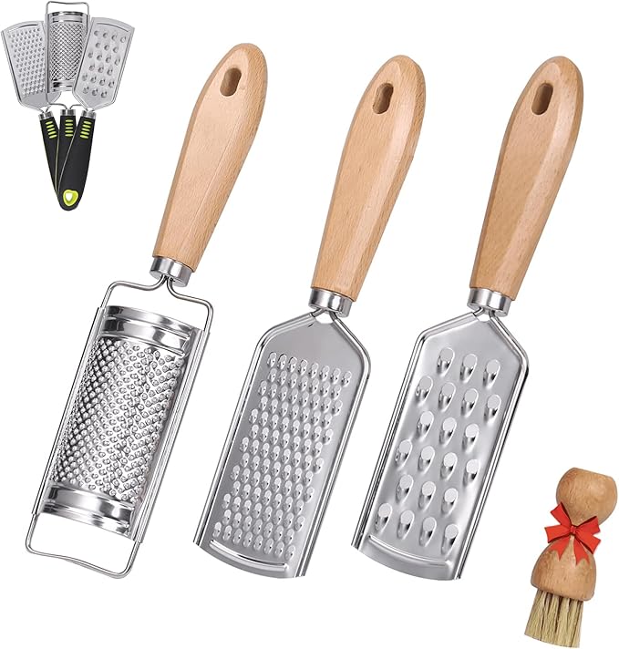 Handheld Cheese Graters with Cleaning Brush Stainless Steel Vegetable Grater