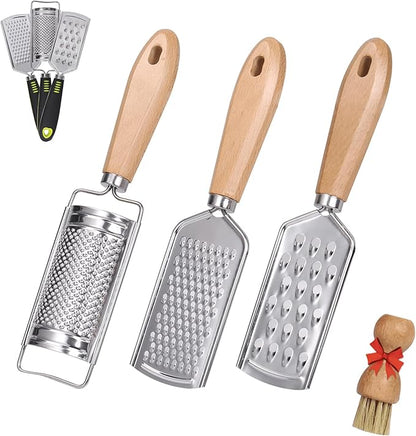Handheld Cheese Graters with Cleaning Brush Stainless Steel Vegetable Grater