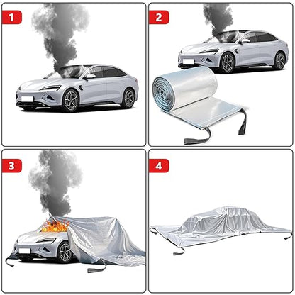 Vehicle Fire Blanket, Emergency Fire Extinguisher Blanket for Car,Survival Safety Fire Blanket for Automobiles, Motorcycles, Warehouses, House, Camping in The Wilderness (13.1x19.6ft)