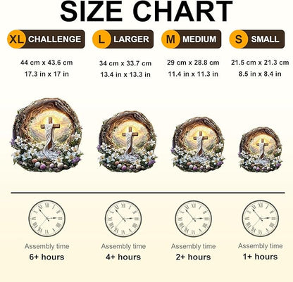 KAAYEE Wooden Puzzles for Adults, 3D Vision Effect Holy Light Cross Wooden Jigsaw Puzzle Unique Shape Wood Puzzle Adult, 3D Effect Flat Puzzle Birthday Family Game (L-13.4 * 13.3 in-300pcs)