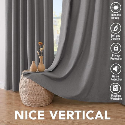 H.VERSAILTEX Linen Curtains 100% Blackout Curtains
