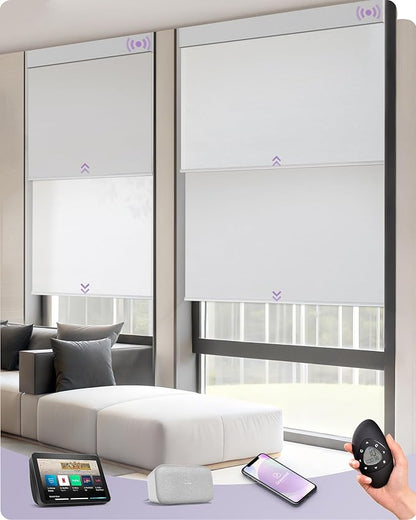 Graywind Motorized Dual Shades Smart Double Blinds Blackout and Light Filtering