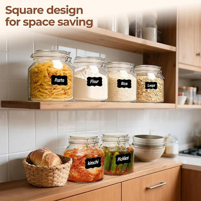 ComSaf 2-Pack 74oz Wide-Mouth Glass Jars