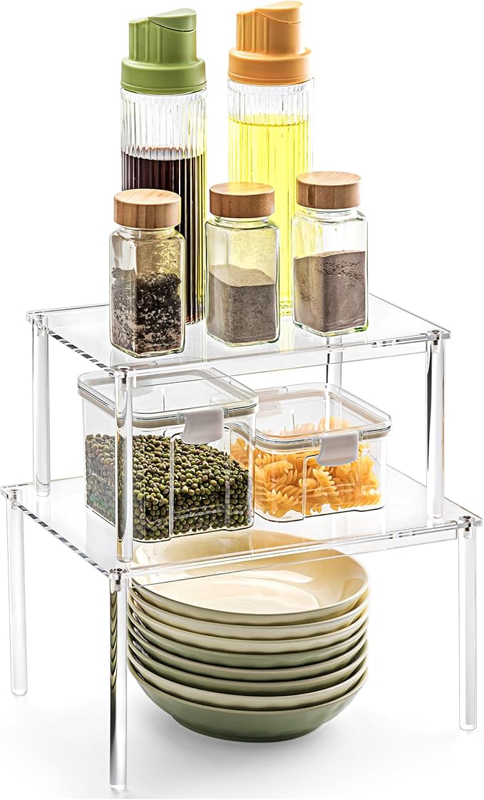 Bobomoment Acrylic Cabinet Organizer, Spice Rack Organizer