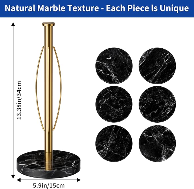 YIGII Heavy Marble Base Paper Towel Holder Countertop