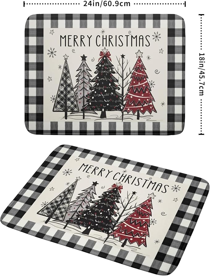 Merry Christmas Tree Dish Drying Mat
