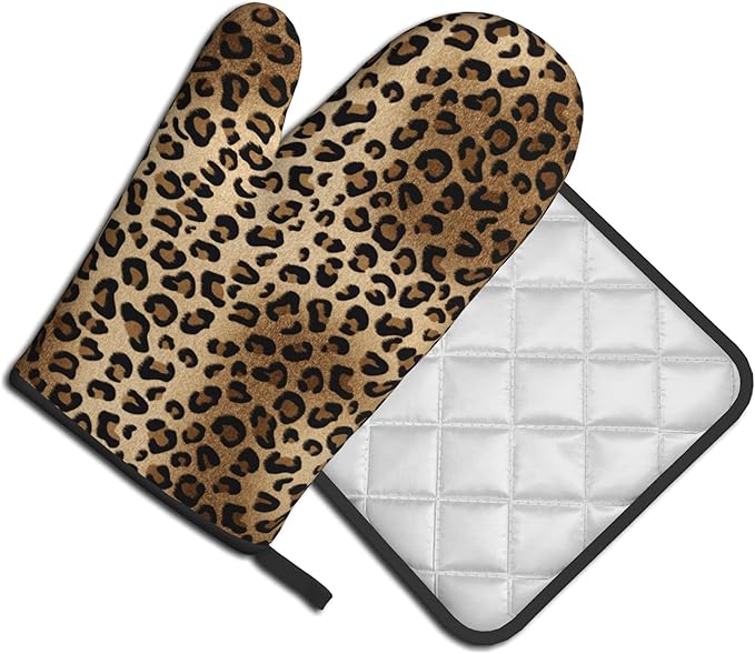Leopard Print Oven Mitts